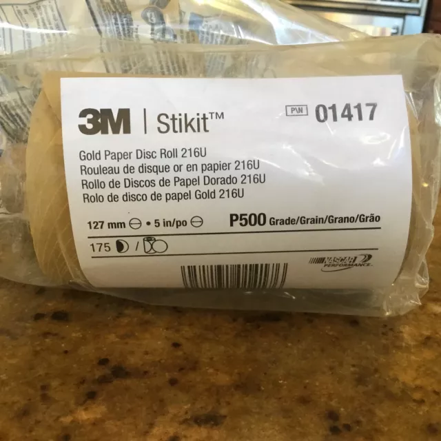 3M 216U Stikit  5 in  P500 Grit "1 Roll of 175 Discs"  5"