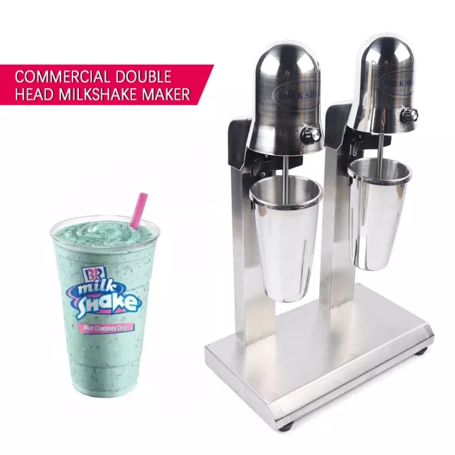 Commercial Milk Shake Maker Machine Double Head Drink Milk Mixer Blender 550W US