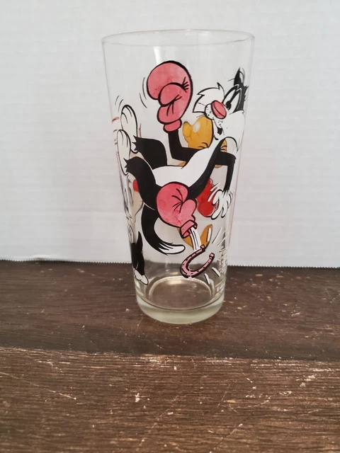 Sylvester Jr Hippity Hopper Boxing Looney Tunes 1976 Pepsi Glass vtg tumbler