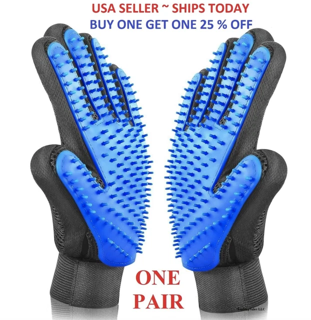 Pet Hair Remover Glove Brush Dog Cat Grooming Massage Soft Bath Deshedding Comb