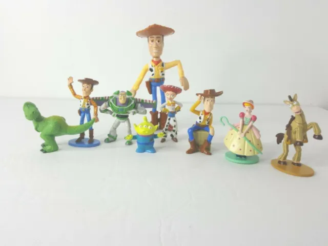 Disney Pixar Toy Story 3" PVC Figure Cake Topper Buzz Rex Woody Bo Lot of 9