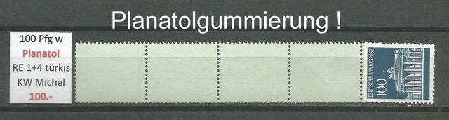 RM Brandenburger Tor PLANATOL 100 Pfg 510 w R ROLLENENDE 1 + 4 LF postfrisch