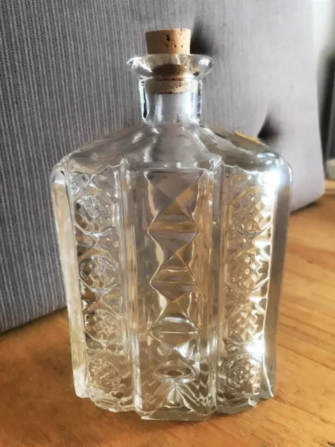 Flasche Vase - Glas Kristall Echt Bleikristall Flaschenform Flachmann alt antik