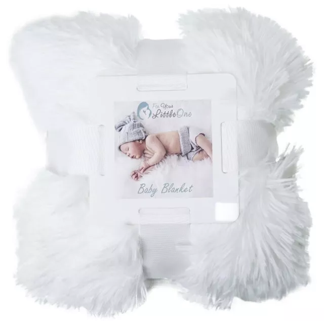 New Super Soft White Pram Cot Baby Fleece Fluffy Fur Warm Winter Blanket Gift