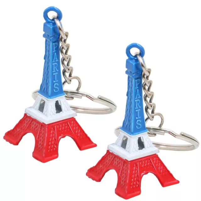 TRIXES Eiffel Tower Keyrings x2 NEW French Paris Key Ring Keychain Pendants