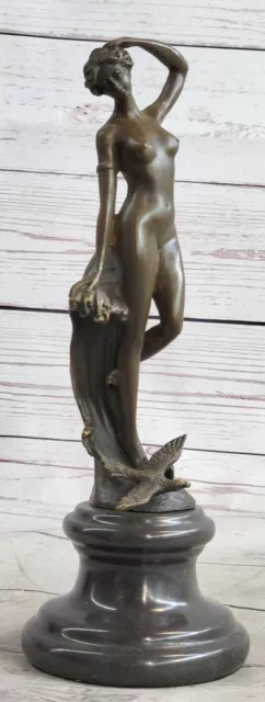 Bronce Escultura Estatua 1930S Deco Metal Carne Bailarina De Miguel Lopez Figura