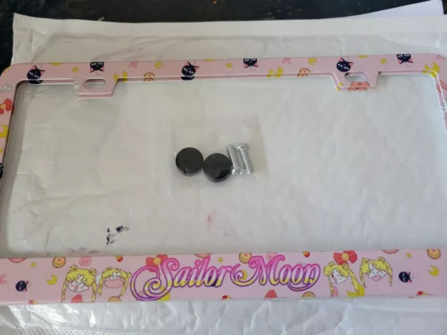 NEW Sailor Moon  Custom License Plate Frame Holder Car Anime  Figure cat  METAL