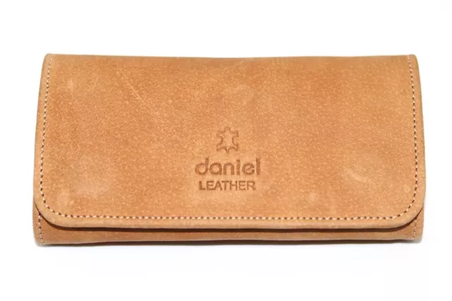 Genuine Real Leather Smoking Tobacco Pouch Pocket Case Tan Leather with Lining