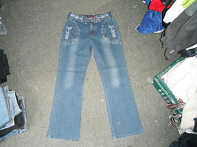 DMX sensitiveness Jeans a vita 31 " GAMBA 30 " sbiadito BLU MEDIO Jeans da donna