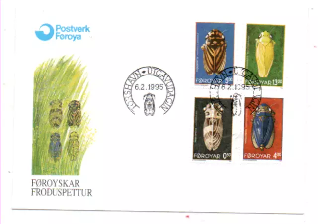 Färöer 1995 MiNr.: 272-275 Zikaden Ersttagsbrief Faroe Islands FDC