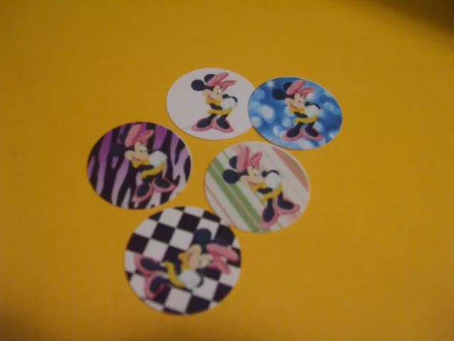 Pre Cut One Inch MINNIE MOUSE  Bottle Cap Images! FREE SHIP