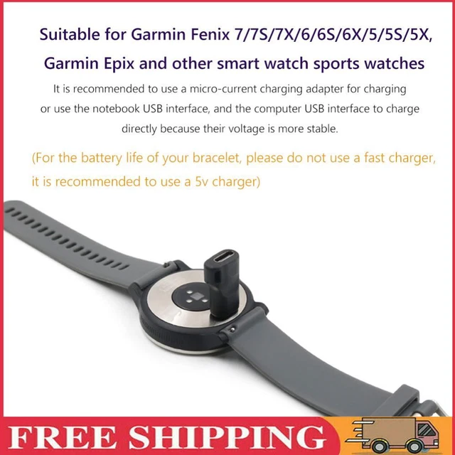 USB Ladegerät Adapter Konverter für Garmin Fenix ​​7 7S 7X 6 6S 6X (Micro USB)