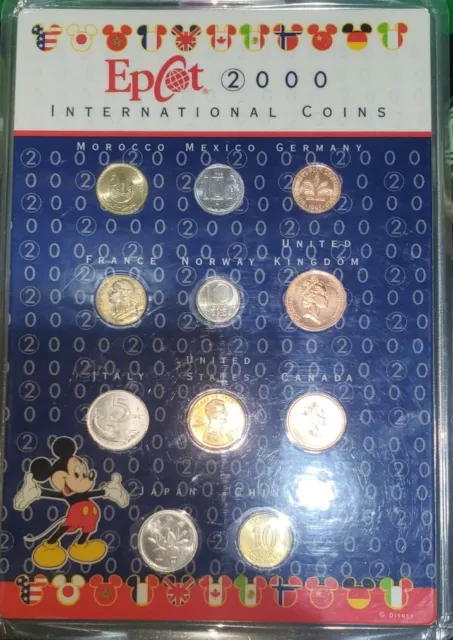 Disney World International Coin Set Vintage Epcot 2000