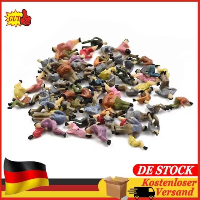 60 St??ck, Bemalte Figuren Sitzend HO 1:87 Modellbahn DIY Passagier DE~STOCK