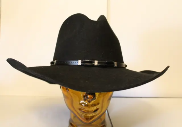 Resistol 3X Premium Wool Cowboy Hats Size 7 3/8 Black Western Hat