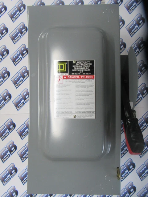 SQUARE D HU362, Series F, 60 Amp, 600 Volt, 3P 3W, Disconnect-NEW-S