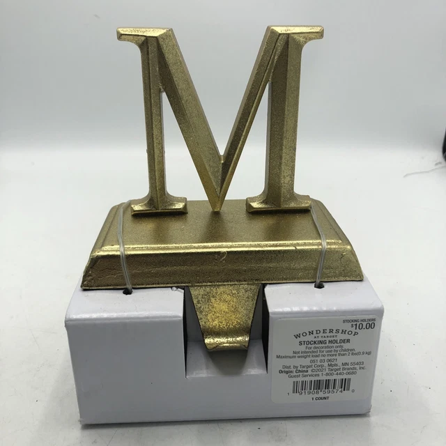 Wondershop Stocking Holder Letter M Gold