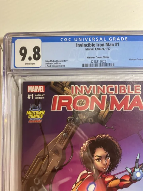 Invincible Iron Man 1 CGC 9.8 Midtown Campbell variant Marvel 3