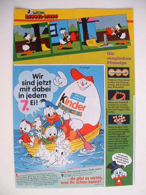 6 Ü-E Werbeblätter * Donalds Flotte Familie 1987 * 3