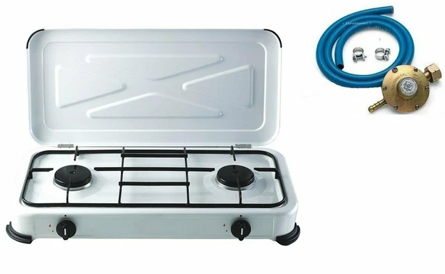 Fornello A Gas Gpl A 3 Fuochi Smaltato Bianco Con Coperchio KASART - Foto 13