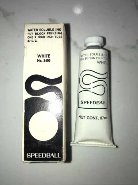 Speedball Water Soluble Block Printing Ink Tube White No. 3403 4" Tube