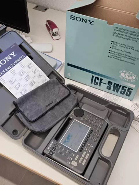 Weltempfänger Sony ICF- SW 55 mit Tasche u. Bedienungsanleitung