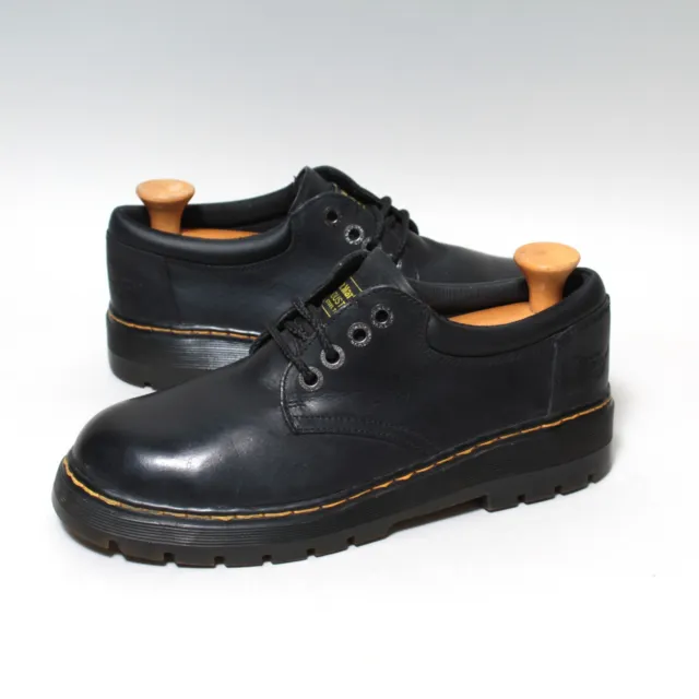 Dr Martens Air Wair Black Leather Steel Toe Slip Resistant Work Shoes Mens Sz 10