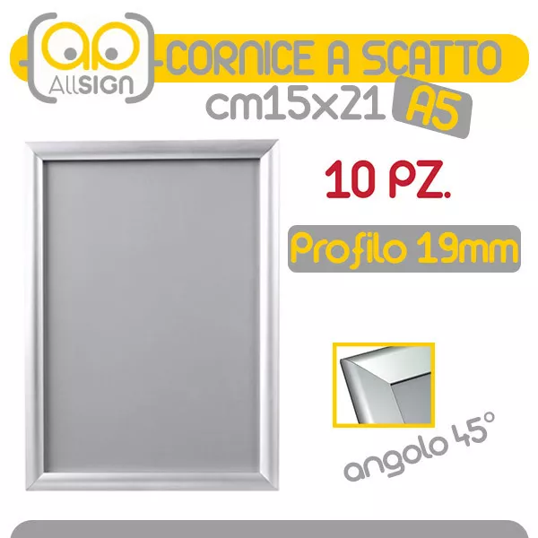 10X CORNICE A SCATTO A5 DA PARETE 19mm bacheche porta banner ristorante  info EUR 149,90 - PicClick IT