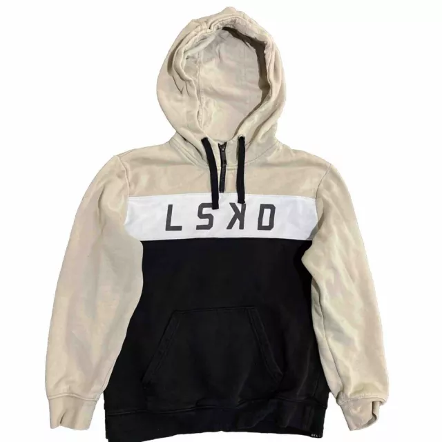 LSKD Kids Size 12 Hoodie Beige Black And White LKI Loosekid Industries