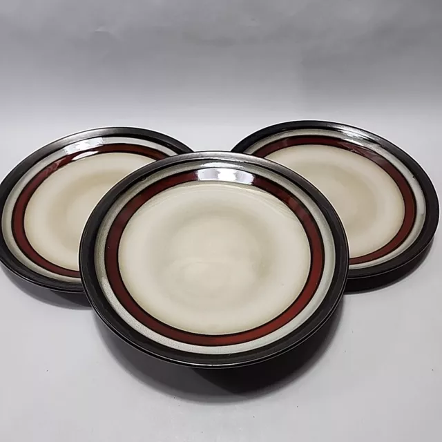 Set Of 3 - Gibson Designs Lewisville Red Dinner Plates Heavy 11 Inches