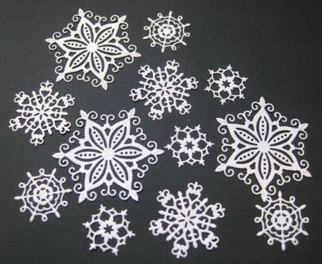 12  x  Snowflakes  .....CHOICE OF COLOUR....  Die Cuts, Embellishments