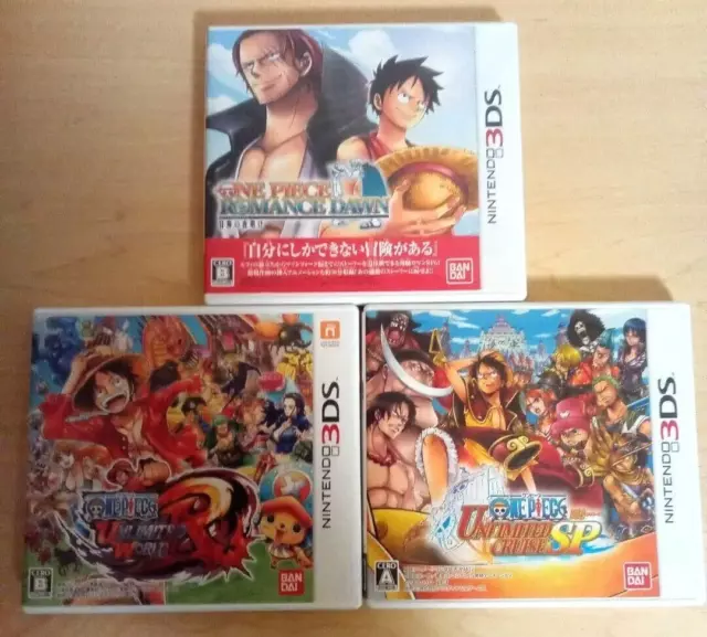 One Piece Romance Dawn & One piece Unlimited World R & Cruise SP set 3DS Japan