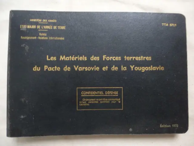 Classeur TTA Armée Française "Les forces terrestres du Pacte de Varsovie" 1973