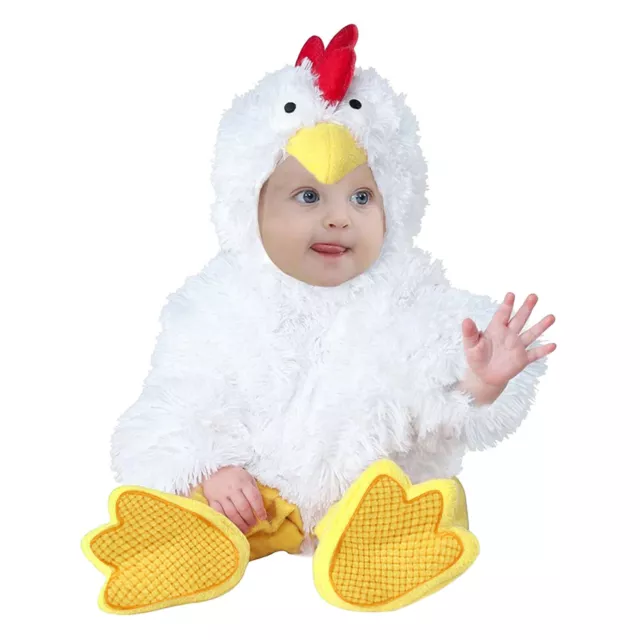 3pcs Infant Baby Boy Girl Cosplay Chicken Costume Fleece Romper Jumpsuit Outfits