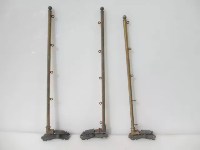 Victorian Brass French Hall Flag Bracket Banner Hanger Antique Old 20" BENT £22e