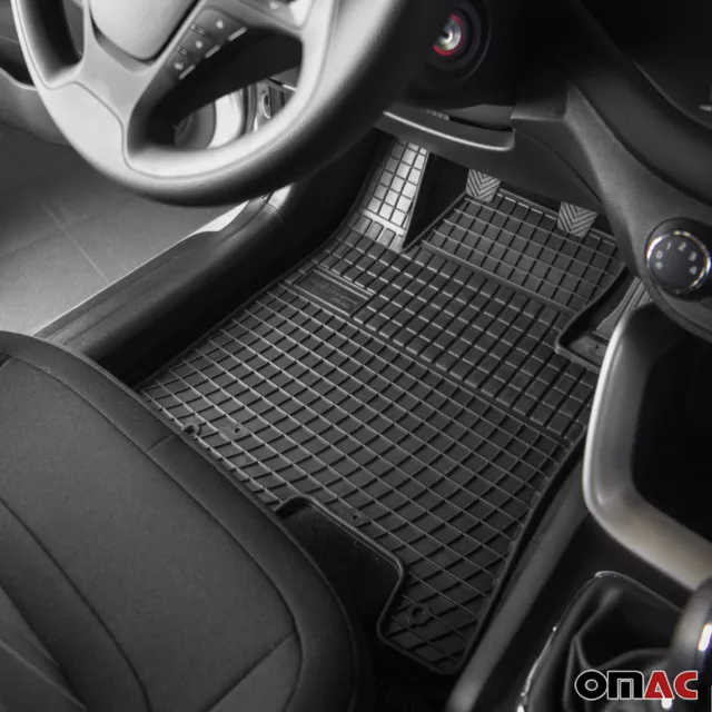 Tapis de Sol pour Mercedes Classe C W203 2000-2007 Caoutchouc Noir 2