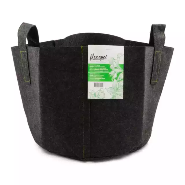 Geotextil Blumentopf / Pflanzsack mit Henkeln Flexapot Grau 10 GAL (37,9L)