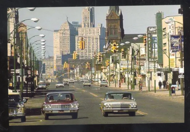 BUFFALO NEW YORK DOWNTOWN STREET SCENE 1960's CARS POSTCARD COPY
