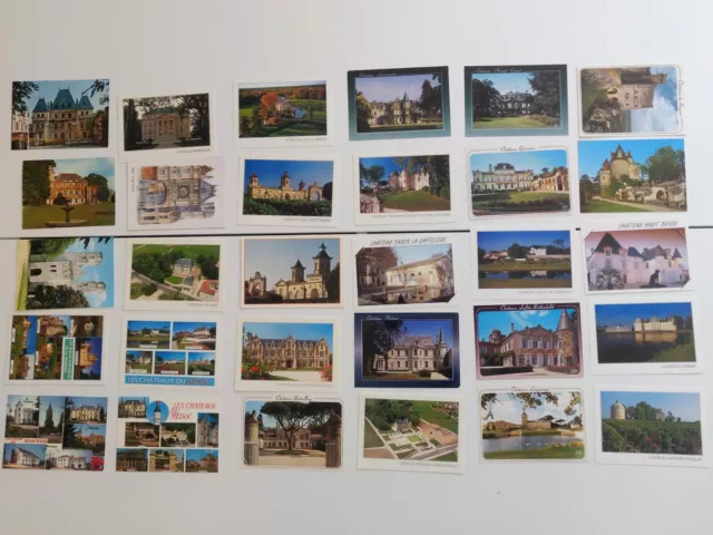 CPM CPSM Lot 53 cartes postales CHATEAUX cpa couleur animées