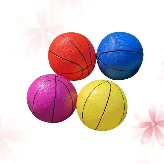 4 Pcs 15CM Small Inflatable Baketball Beach Toy Kids Bright Color PVC Simulated