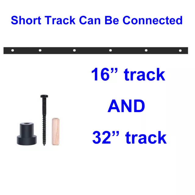 16" 32" Sliding Rail Track Bar for Sliding Barn Door Hardware Kit - No Roller