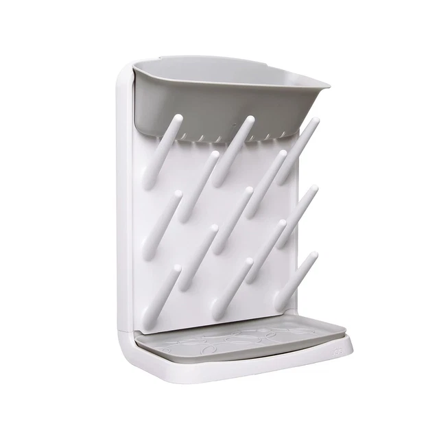 Ubbi Vertical Baby Bottle Drying Rack, Countertop Drying Rack Baby Accessory, Gr