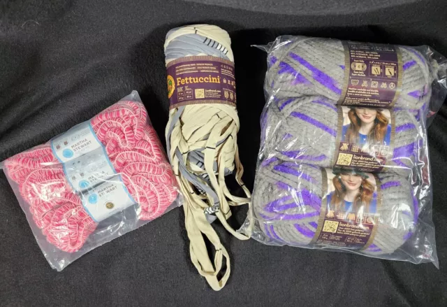 Lion Brand Super Bulky Yarn Lot 7 Skeins 1 Fettuccini 3 Martha Stewart 3 Wool E