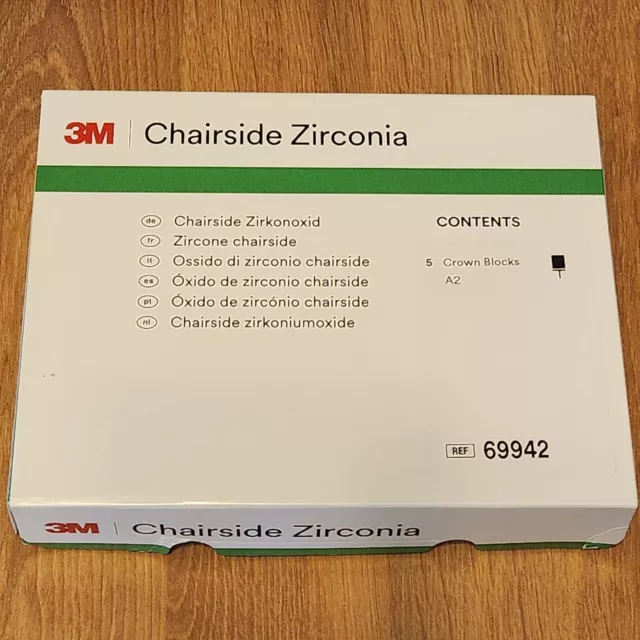 CEREC 3M Chairside Zirconia - 5 Crown Blocks A2 - REF 69942 - Opened Box