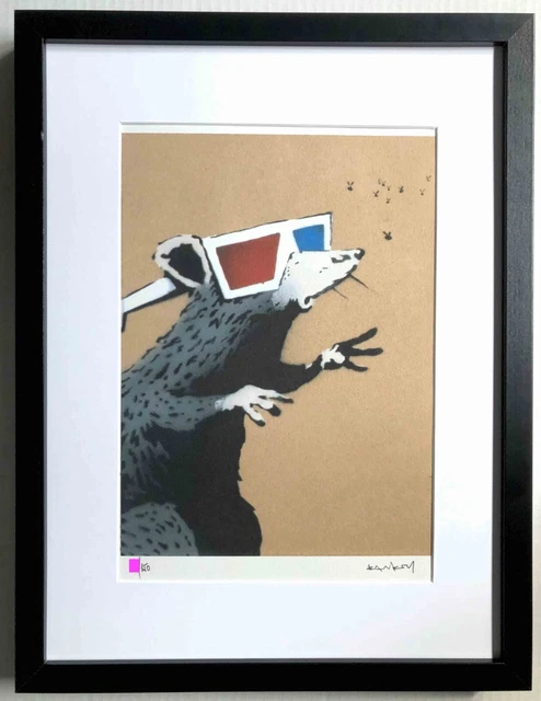 Banksy Original M Arts Edition Lithographie Signée Numérotée /150 + CADRE INCLUS