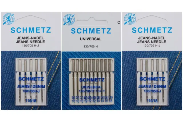 20 Schmetz Nadeln für Nähmaschine (Universal 70-110 / 2x Jeans 110)