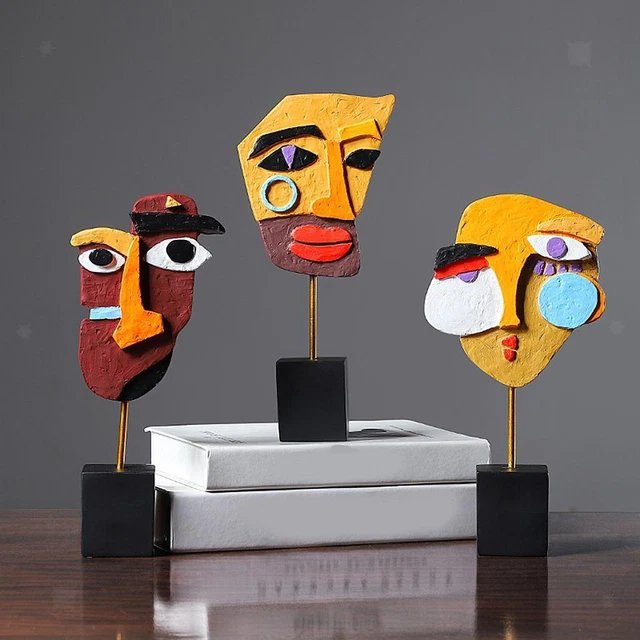 Visage abstrait Résine de Collection Sculpture Figurine Statue pour La Maison