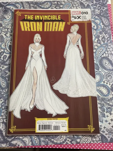 Invincible Iron Man #10 Werneck Emma Frost White Queen Wedding Dress Design