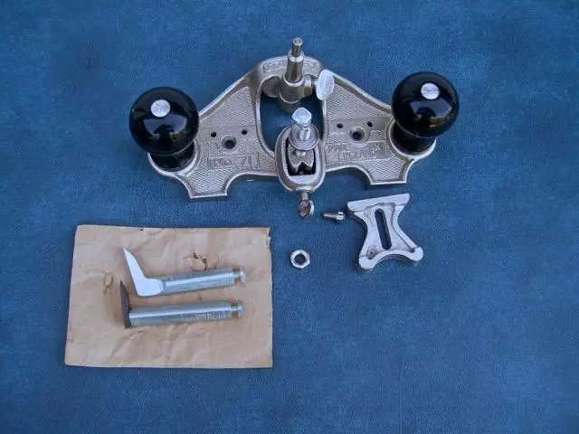 Stanley No. 71 Hand Router Plane With 3 Cutters Made In England New Old Stock