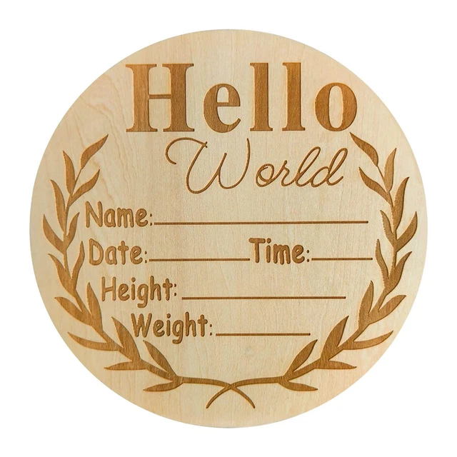 Newborn Announcement Sign Wooden Baby Arrival Sign Record Baby Information